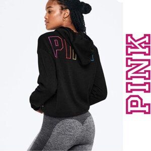 Victoria’s Secret PINK | Cropped Rainbow Logo Synch Hoodie | Size Small